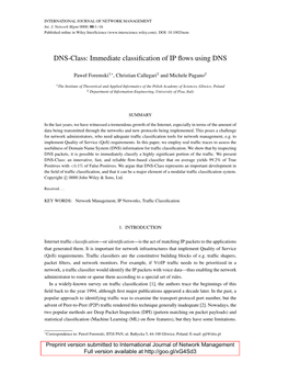 Immediate Classification of IP Flows Using