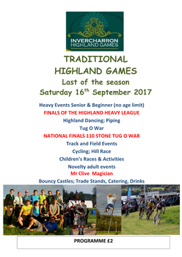 2017 Invercharron Highland Games Programme