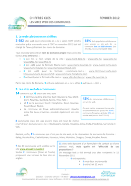 Chiffres Cles Fevrier 2012 Les Sites Web Des Communes