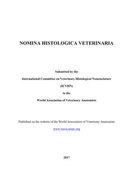 Nomina Histologica Veterinaria