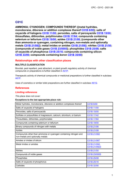 AMMONIA; CYANOGEN; COMPOUNDS THEREOF ({Metal