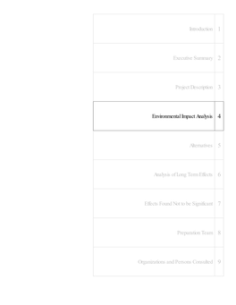 Introduction 1 Executive Summary 2 Project Description 3 Environmental