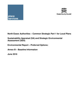 North Essex Authorities – Common Strategic Part 1 for Local Plans