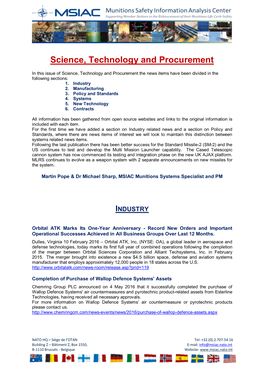 Science, Technology and Procurement