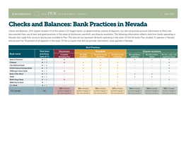 Checks and Balances: Bank Practices in Nevada