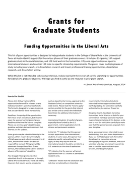 Grants for Graduate Students