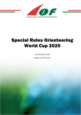 Special Rules Orienteering World Cup 2020
