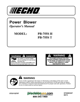 Power Blower Operator's Manual