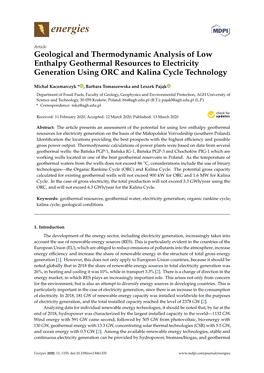 Geological and Thermodynamic Analysis of Low Enthalpy Geothermal Resources to Electricity Generation Using ORC and Kalina Cycle Technology