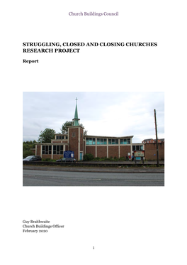 Struggling, Closed and Closing Churches Research Project