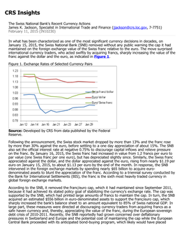 The Swiss National Bank's Recent Currency Actions James K