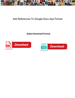 Add References to Google Docs Apa Format