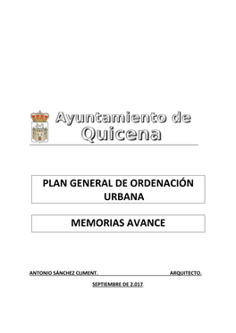 Memorias Avance Plan General De Ordenación