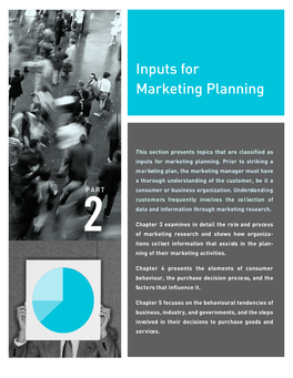 Inputs for Marketing Planning