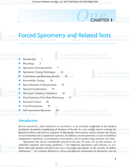 Forced Spirometry and Related Tests