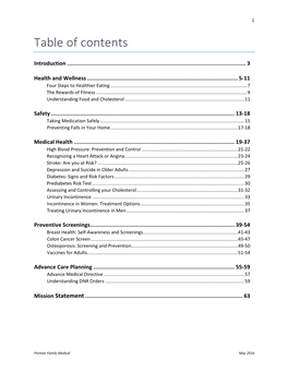 Table of Contents