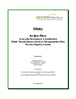 Final Action Plan: a Locally Developed, Coordinated Public