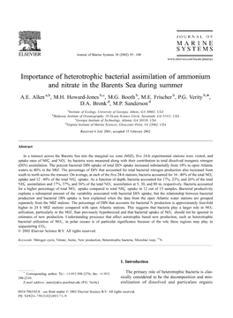 Importance of Heterotrophic Bacterial Assimilation of Ammonium and Nitrate in the Barents Sea During Summer