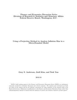 Finance and Economics Discussion Series Divisions of Research & Statistics and Monetary Aﬀairs Federal Reserve Board, Washington, D.C