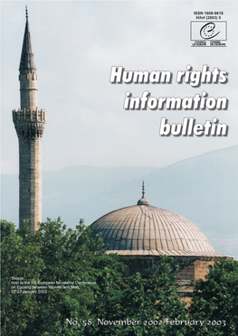 Human Rights Information Bulletin, No. 58 Human Rights Information Bulletin, No