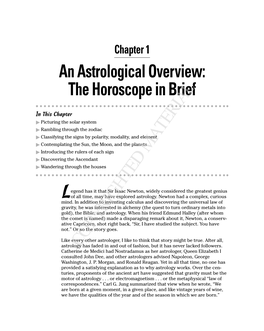 An Astrological Overview: the Horoscope in Brief