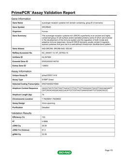 Primepcr™Assay Validation Report