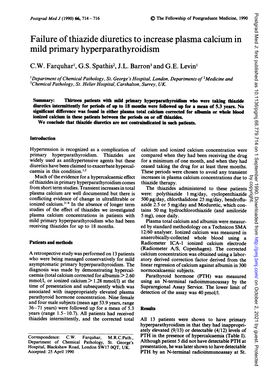 Mild Primary Hyperparathyroidism C.W