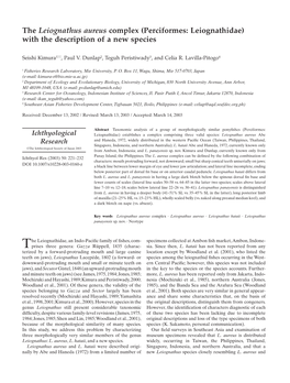 The Leiognathus Aureus Complex (Perciformes: Leiognathidae) with the Description of a New Species