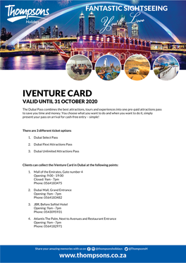 Iventure Card Valid Until 31 October 2020