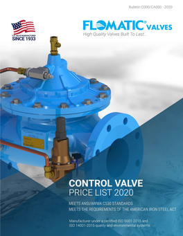 Control Valves This Catalog Is No Way Indicative of All Possible Models and Configurations