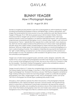 BUNNY YEAGER How I Photograph Myself