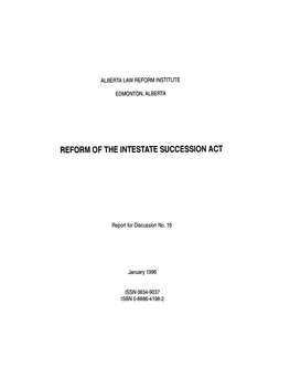 Reform of the Intestate Succession Act