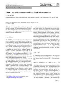 Unitary Toy Qubit Transport Model for Black Hole Evaporation
