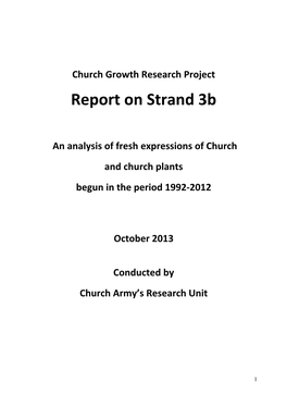 Report on Strand 3B