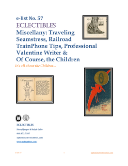 Eclectibles Miscellany: Traveling Seamstress, Railroad Trainphone Tips, Professional Valentine Writer & of Course, the Children