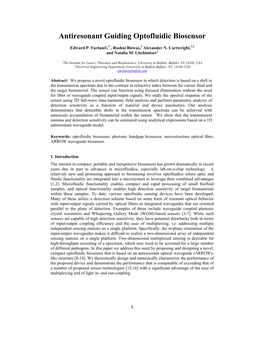 Antiresonant Guiding Optofluidic Biosensor