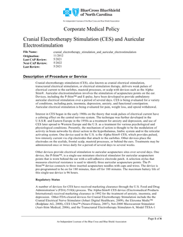 Cranial Electrotherapy Stimulation