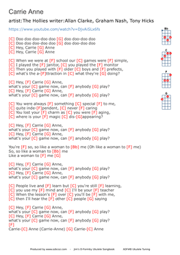Carrie Anne Artist:The Hollies Writer:Allan Clarke, Graham Nash, Tony Hicks