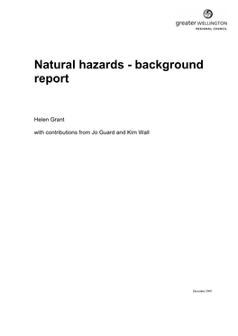 Natural Hazards - Background Report