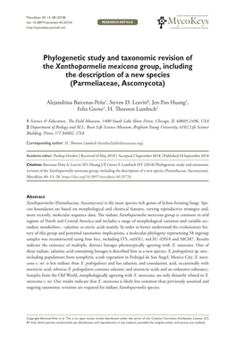 Phylogenetic Study and Taxonomic Revision of the Xanthoparmelia Mexicana Group, Including the Description of a New Species (Parmeliaceae, Ascomycota)