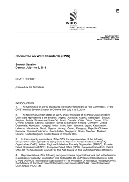 Committee on WIPO Standards (CWS)