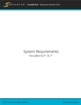 System Requirements “Novabackup 18.7”