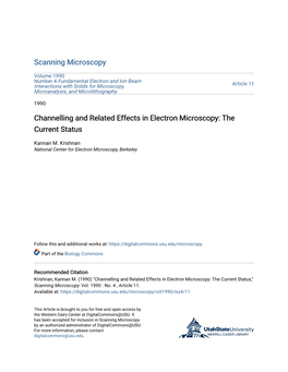 Channelling and Related Effects in Electron Microscopy: the Current Status