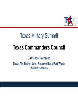 Texas Military Summit Texas Commanders Council