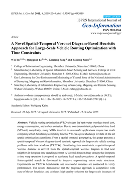 A Novel Spatial-Temporal Voronoi Diagram-Based Heuristic Approach for Large-Scale Vehicle Routing Optimization with Time Constraints