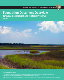Foundation Document Overview Timucuan Ecological and Historic Preserve Florida