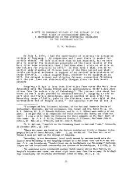 A Note on Sungsang Village at the Estuary of the Musi River in Southeastern Sumatra: a Reconsideration of the Historical Geography of the Palembang Region