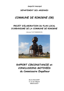 Rapport Rimogne