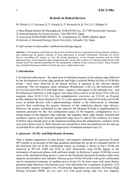 EXC/2-5Ra H-Mode in Helical Devices