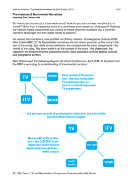 How to Make Transmedia Stories 2013